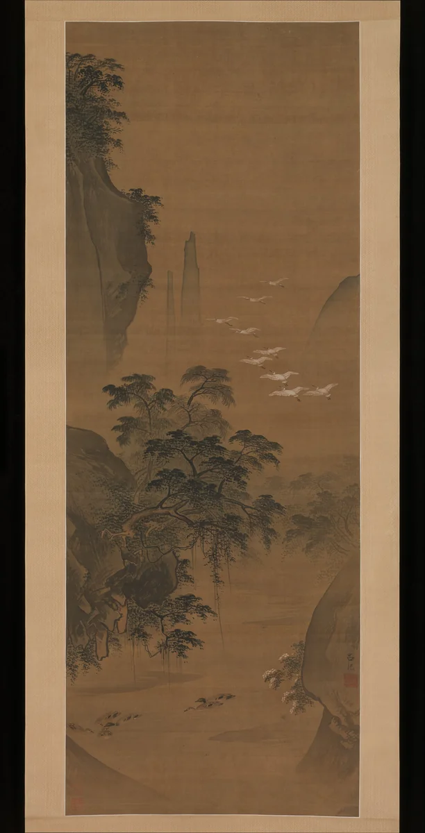 Autumn landscape with egrets and ducks by Lü Ji (呂紀), painting, 1468-1499