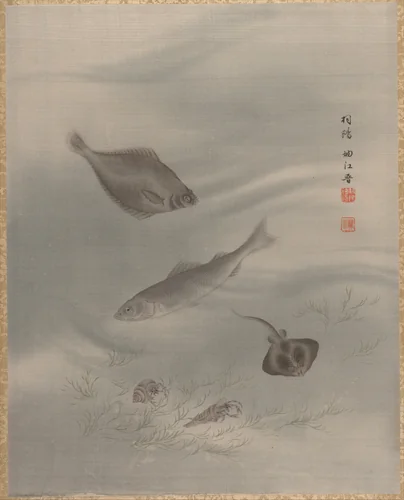 Fishes by Seki Shūkō, painting, 1890-1892
