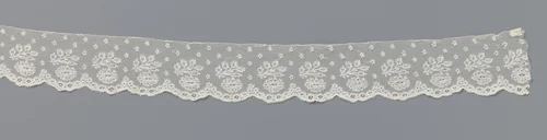 Strook kloskant met schulpen van rozetjes by anonymous, other, 1830-1850