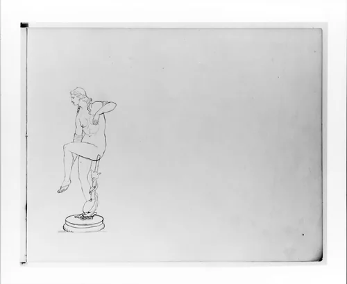 Study of a Neo-Classical Full-length Female Figure (from Sketchbook) by John Quincy Adams Ward, artwork, 1857-1860