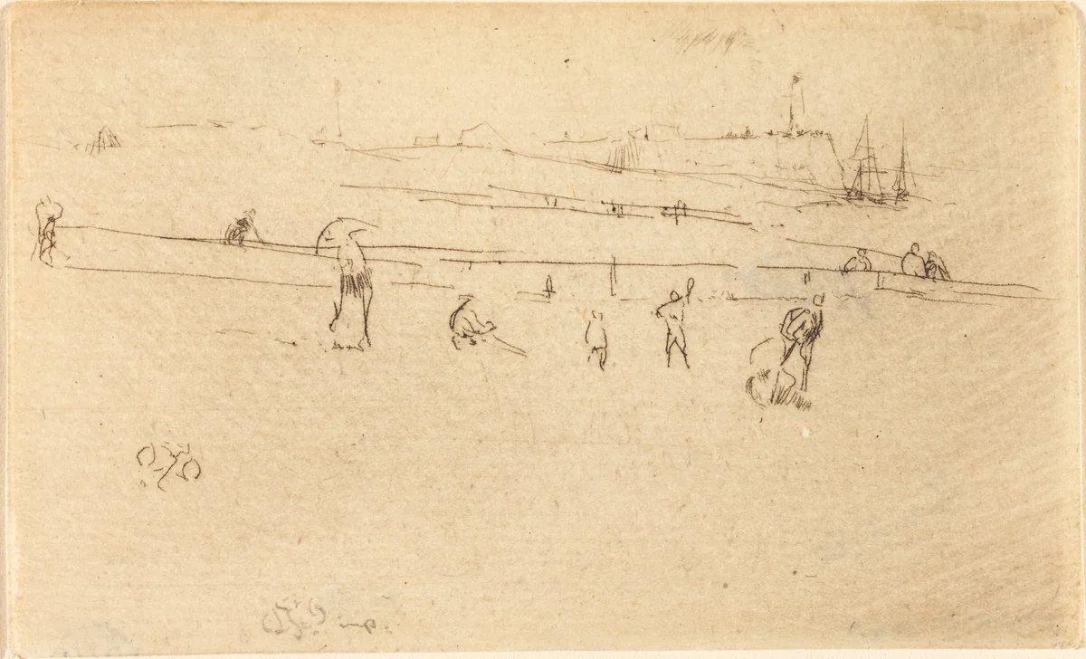A Sketch at Dieppe by James McNeill Whistler, print, 1834-1903