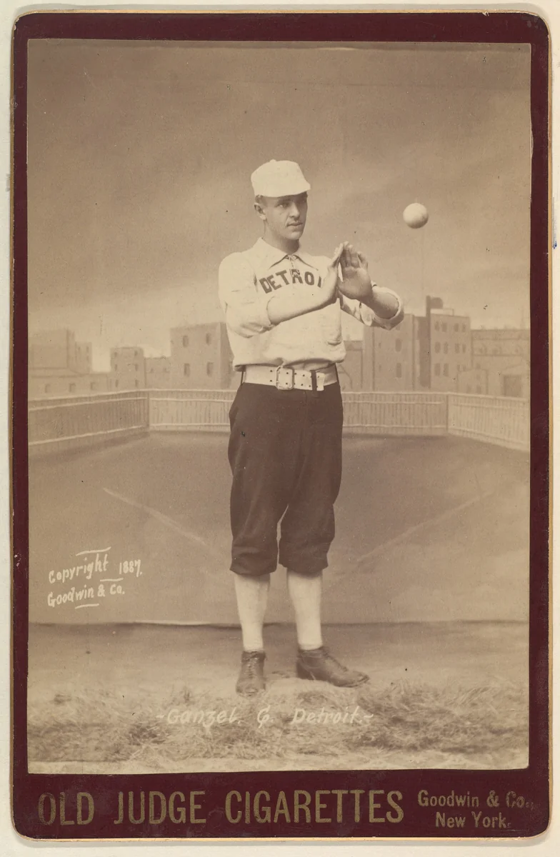 Ganzel, Catcher, Detroit, from the series Old Judge Cigarettes by Goodwin & Company, photograph, 1887