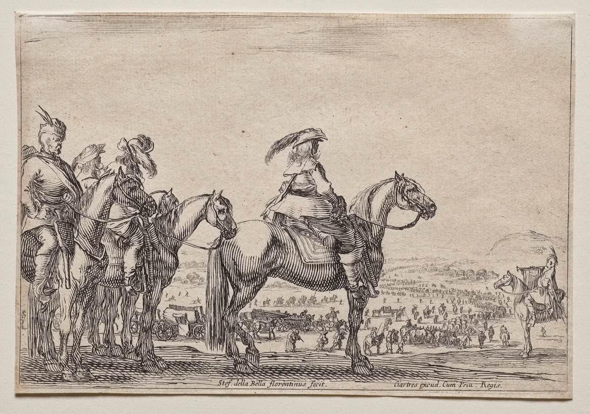 An Enemy on the March by Stefano della Bella, print, 1640-1650