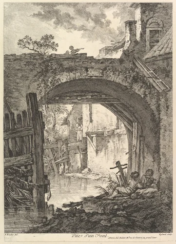 View From a Bridge by William Wynne Ryland, print, 1732-1783
