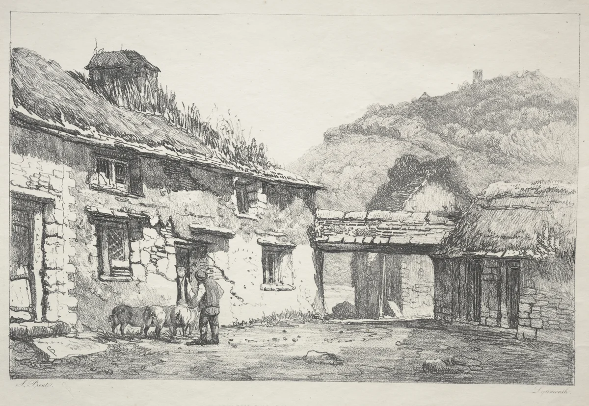 Lynmouth by Samuel Prout, print, 1819
