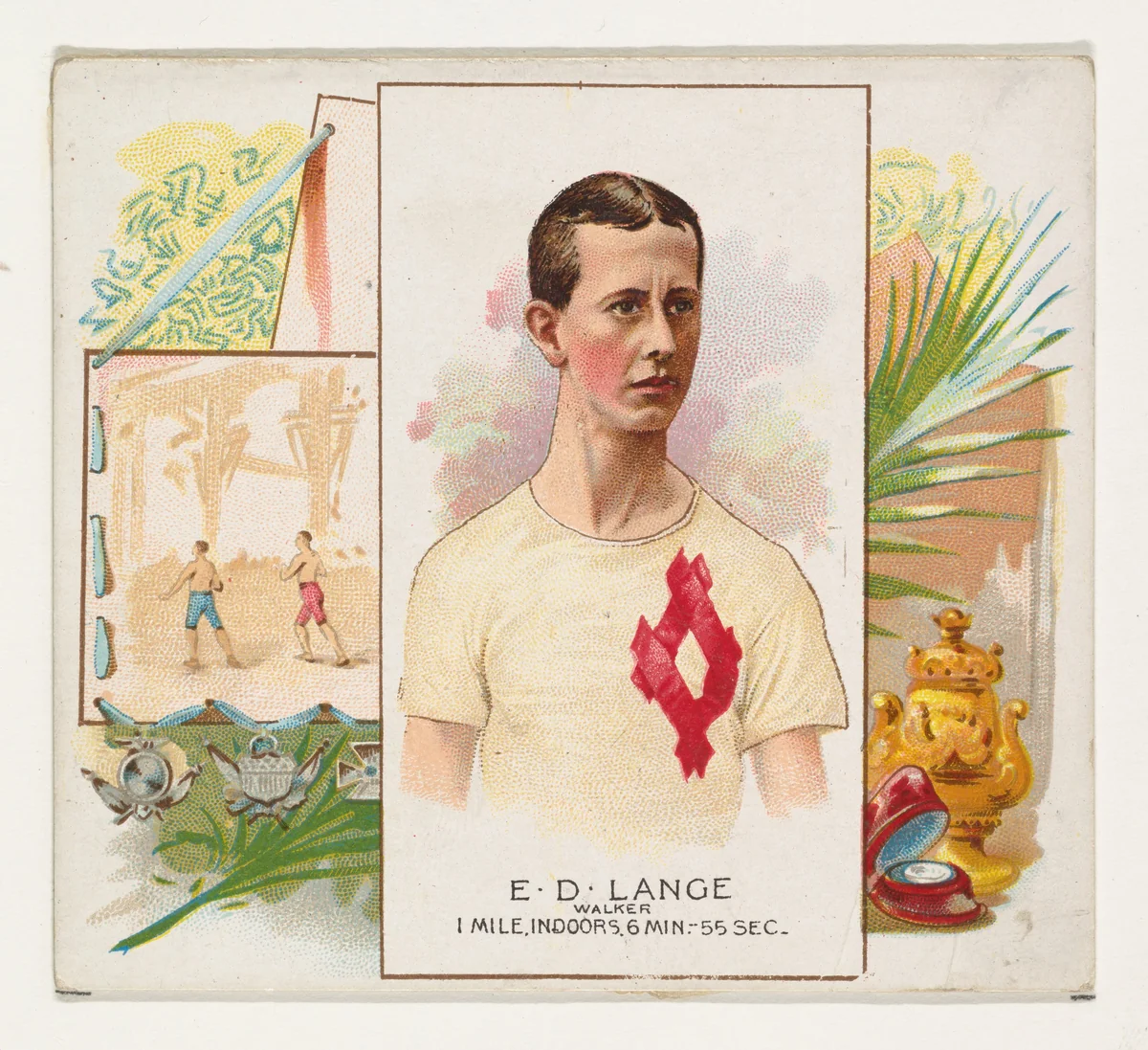 E.D. Lange, Walker, from World's Champions, Second Series (N43) for Allen & Ginter Cigarettes by Allen & Ginter, print, 1888