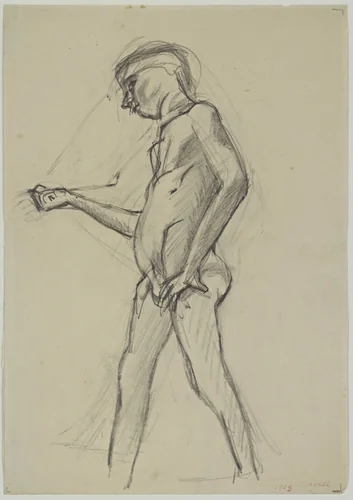 Standing Nude by Marc Chagall, drawing, 1904