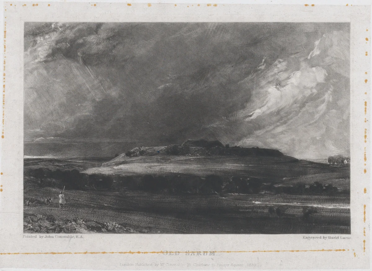 Old Sarum by David Lucas, print, 1830