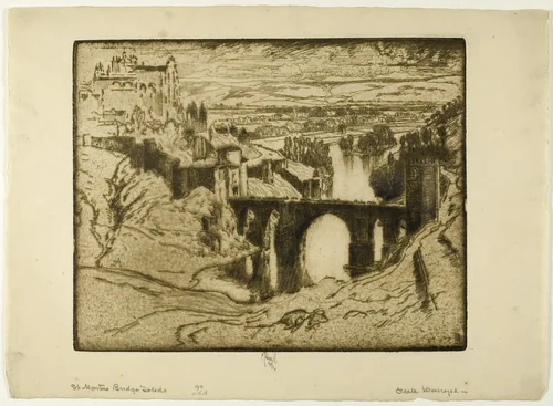 St. Martin's Bridge, Toledo by Joseph Pennell, print, 1904
