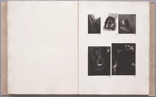 First table of plates from La Tentation de Saint-Antoine by Odilon Redon, illustrated book, 1910