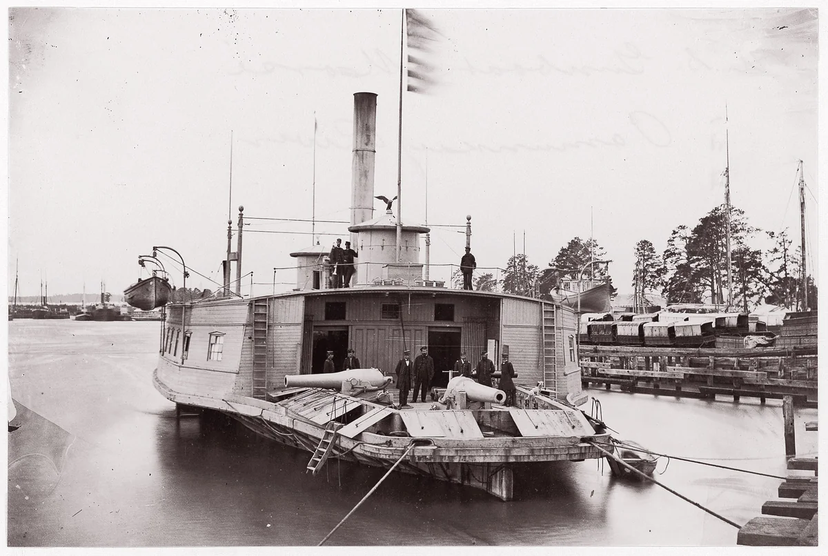 U.S. Gunboat "Commodore Perry" on Pamunkey River by Timothy O'Sullivan, photograph, 1861-1865