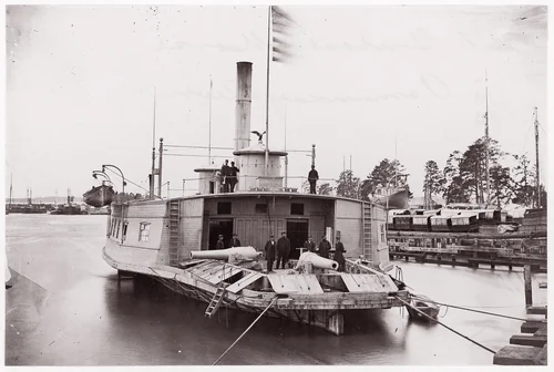 U.S. Gunboat "Commodore Perry" on Pamunkey River by Timothy O'Sullivan, photograph, 1861-1865