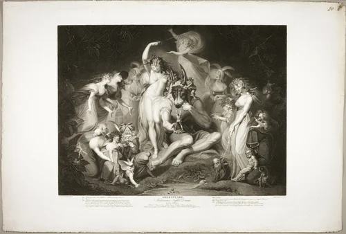 Titania and Bottom with the Ass's Head by Jean Pierre Simon, print, 1796