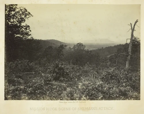 Mission Ridge Scene of Sherman's Attack by George Barnard, photograph, 1864-1866