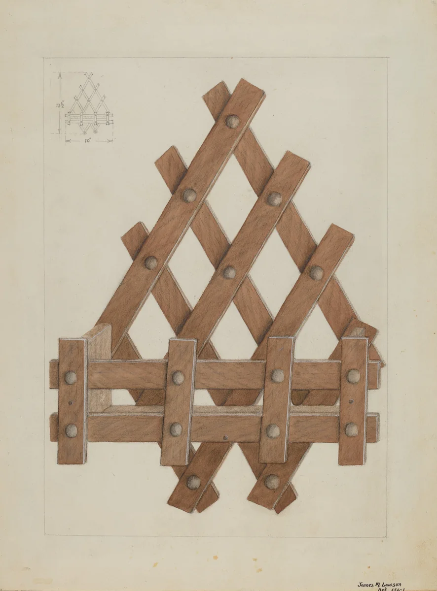 Comb and Brush Rack by James M. Lawson, index of american design, 1936