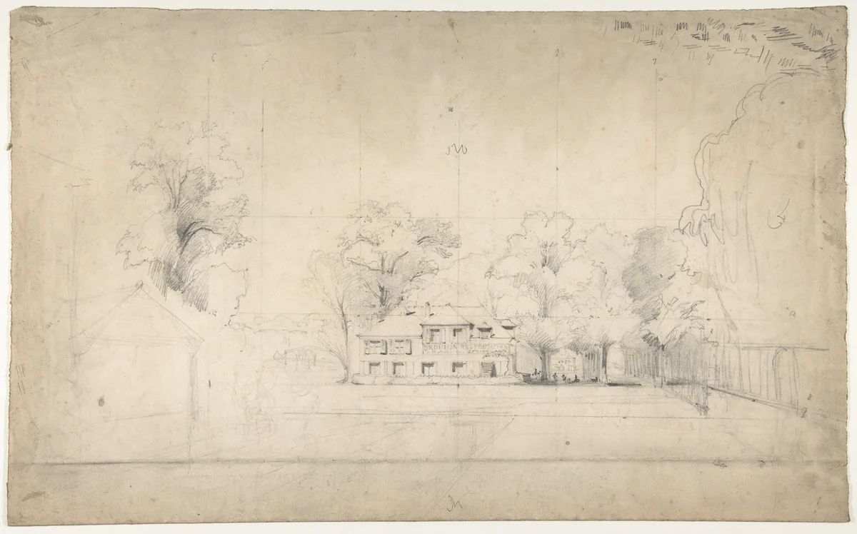 Design for a Stage Set at the Opéra, Paris by Eugène Cicéri, drawing, 1830-1890