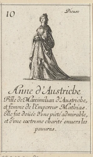 Anna-Maria van Oostenrijk by Stefano della Bella, print, 1620-1664