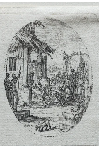 The Mysteries of the Passion: The Adoration of the Kings by Jacques Callot, print, 1631