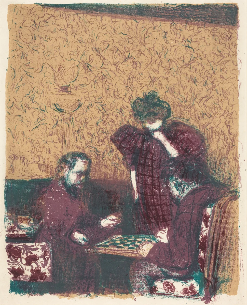 Game of Checkers (La partie de dames) by Ambroise Vollard; Edouard Vuillard, print, 1897-1899