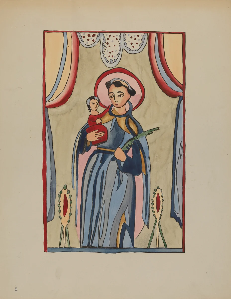 Panel from Altar Piece of San Antonio by E. Boyd, index of american design, 1936