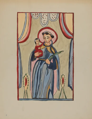 Panel from Altar Piece of San Antonio by E. Boyd, index of american design, 1936