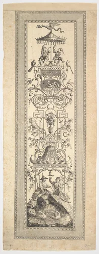 Kiosk Chinois, from Premier cayer de panneaux, frises et sujets arabesques by François Marie Isidore Queverdo, print, 1788