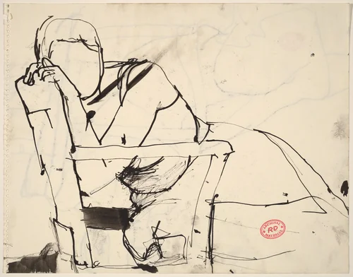 Untitled [woman slumped in a chair] by Richard Diebenkorn, drawing, 1955-1967