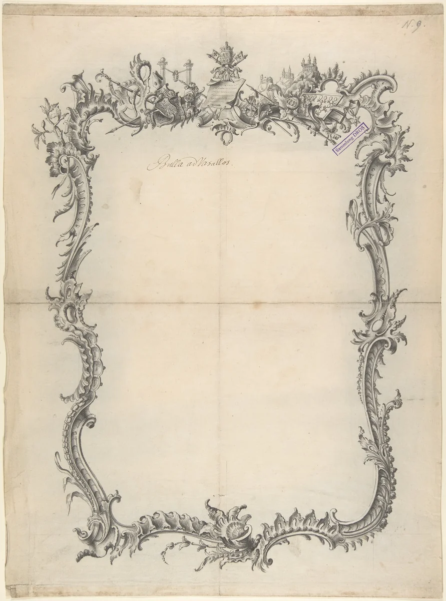 Design for a Frame by Johann Oktavian Salver, drawing, 1750-1788
