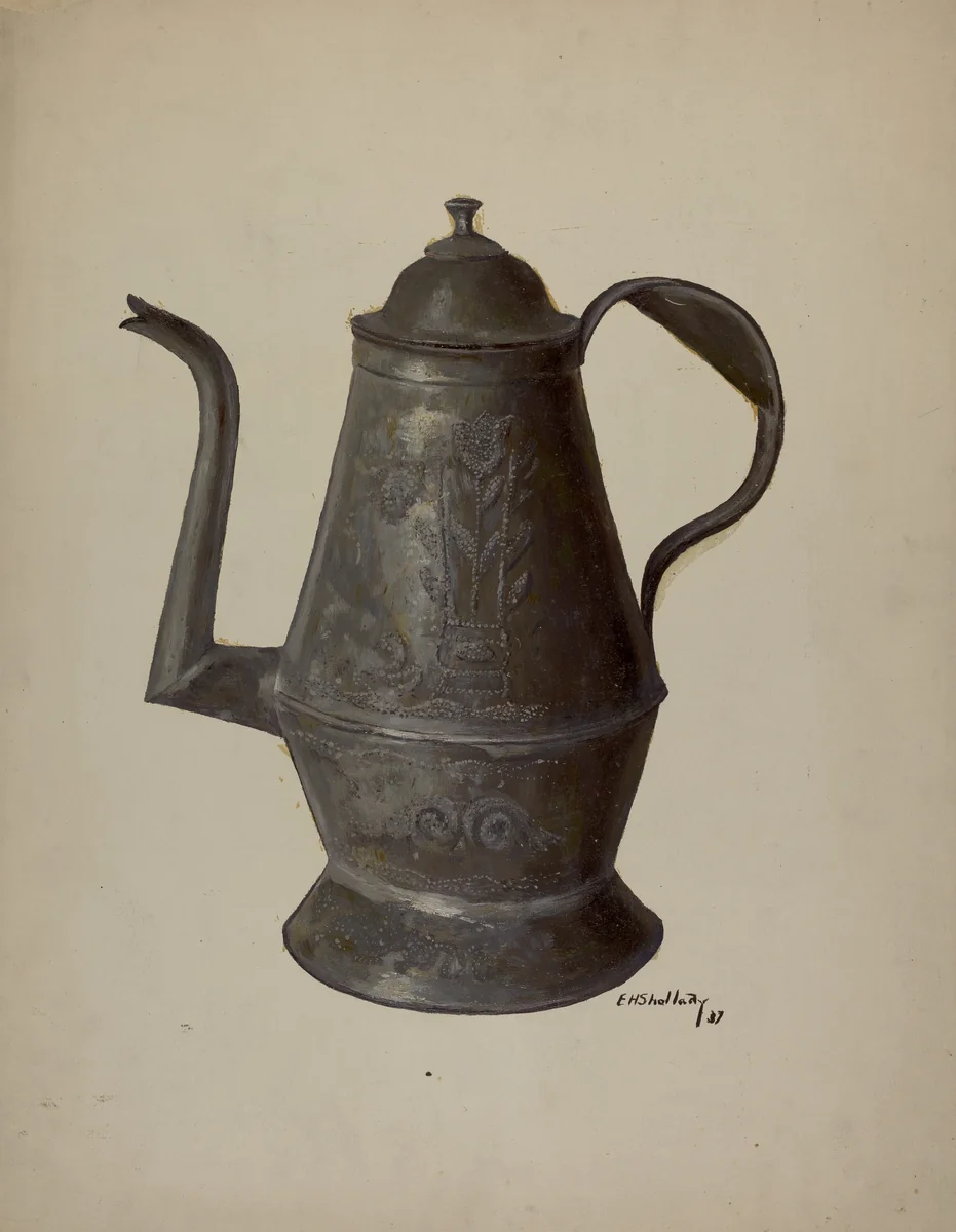 Pa. German Teapot by Eugene Shellady, index of american design, 1937