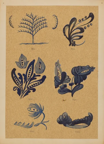 Decoration for Stoneware by A. Zimet, index of american design, 1935-1942
