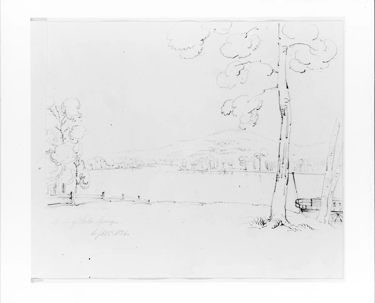 Head of Lake George (from Sketchbook) by John William Casilear, artwork, 1834-1838