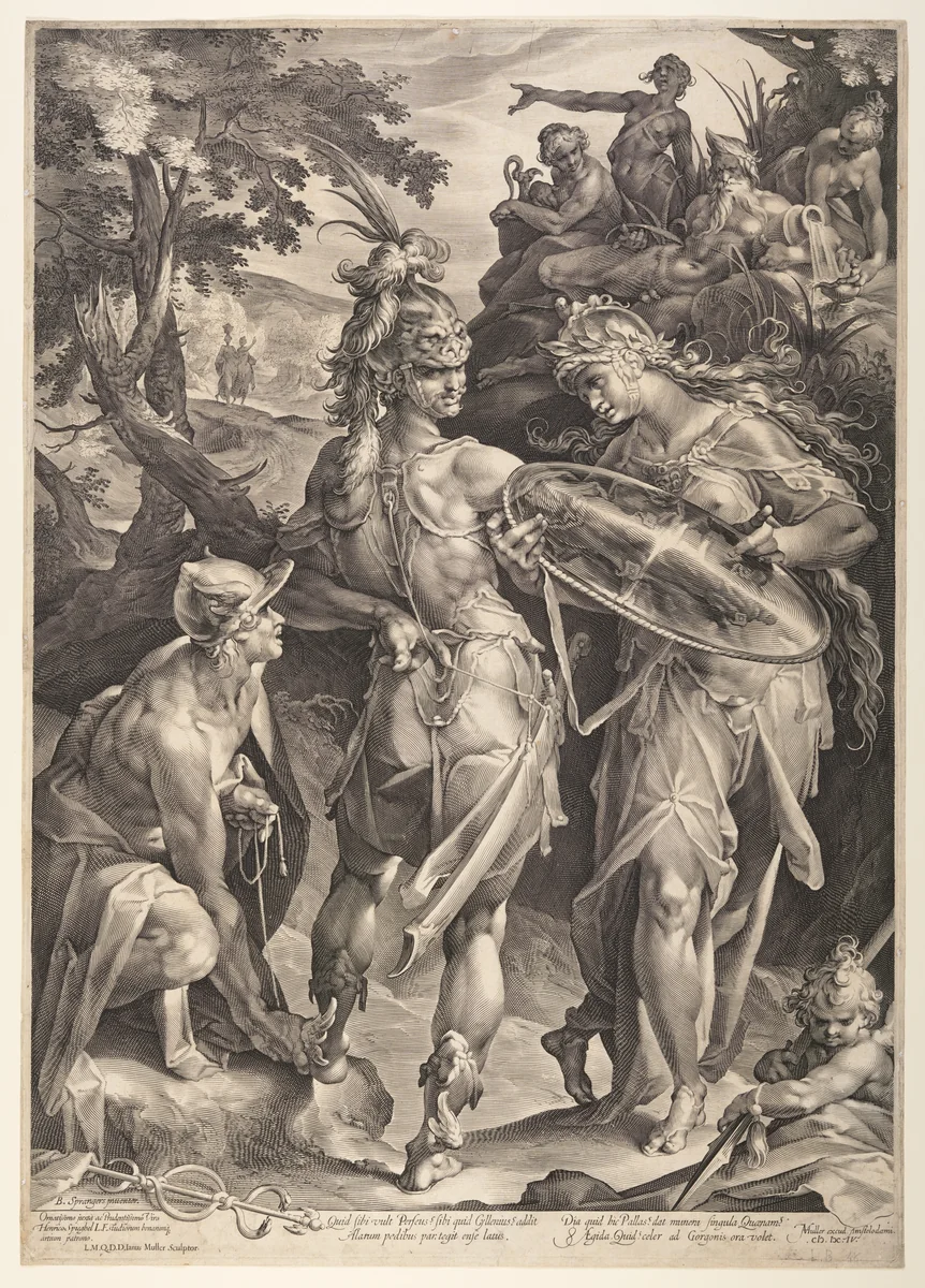 Minerva Arming Perseus by Jan Harmensz Muller
Bartholomeus Spranger, print, 1604