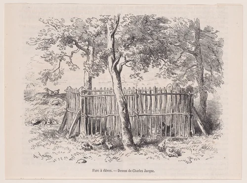 Parc à élèves, from "Le Magasin Pittoresque" by Charles Jacque, print, 1848-1864