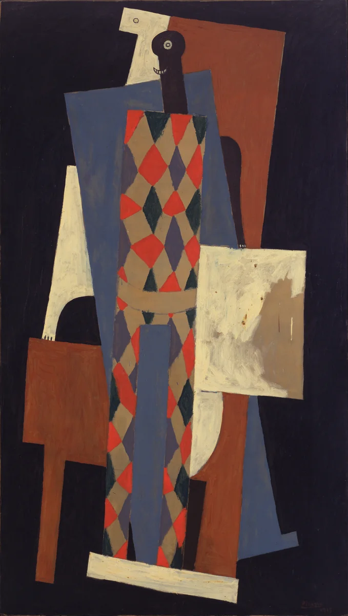 Harlequin by Pablo Picasso, painting, 1915