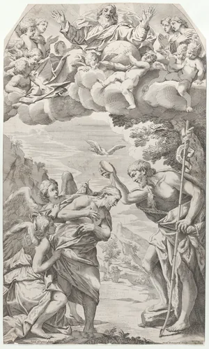 The Baptism of Christ by Domenico Maria Bonavera, print, 1670-1731