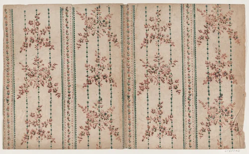 Book cover with two borders with floral patterns by anonymous, print, 1800-1900