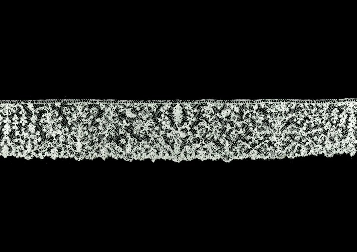 Border by Flanders, Brussels, textile, 1690-1710