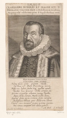 Portret van Hermann Vultejus by Unknown, print, 1583-1634