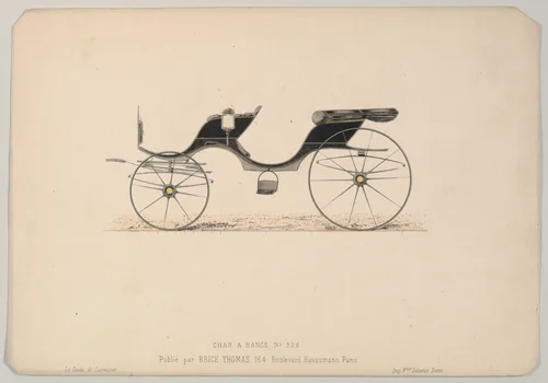Design for Char a Banc, no. 326, from Le Guide du Carossier by Brice Thomas, print, 1865-1875