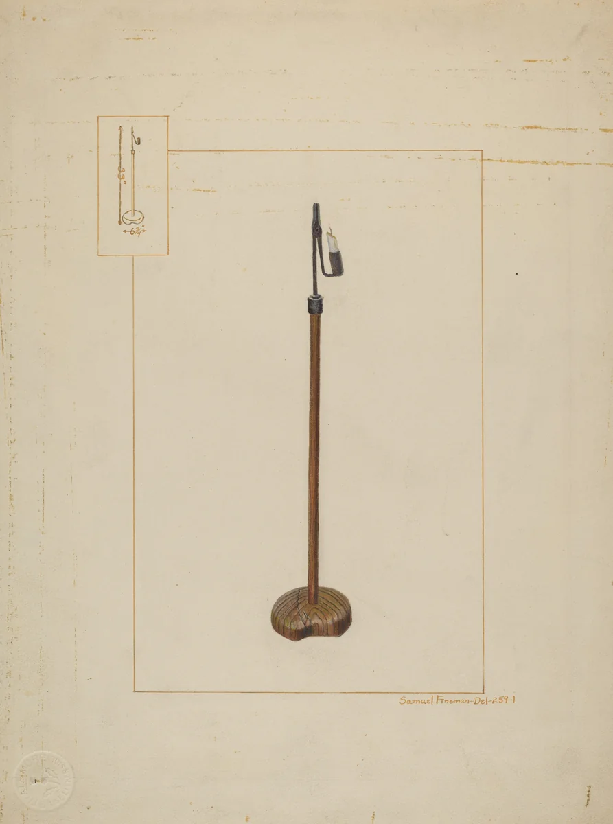 Combination Rush & Candle Stand by Samuel Fineman, index of american design, 1938