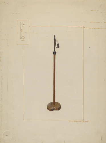 Combination Rush & Candle Stand by Samuel Fineman, index of american design, 1938