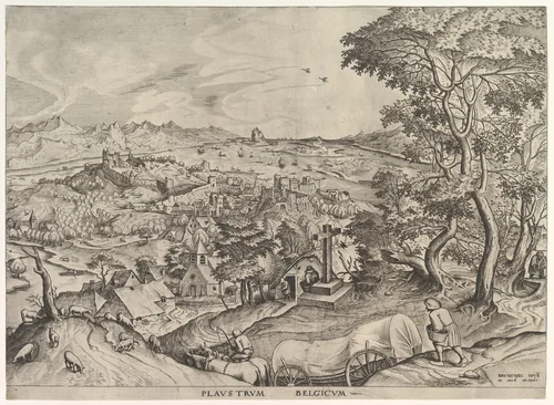 The Belgian Wagon (Plaustrum Belgicum), from "The Large Landscapes" by Johannes van Doetecum, print, 1550-1560