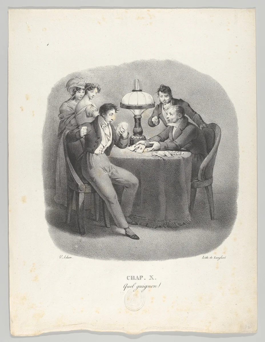 Chap. X: Quel guignon! (What bad luck!) by Victor Adam, print, 1824