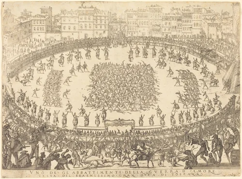 One of the Infantry Combats by Jacques Callot, print, 1616