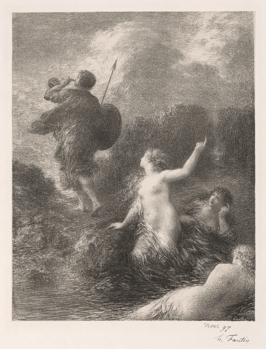 Goetterdaemmerung: Siegfried et les filles by Henri Fantin-Latour, print, 1897