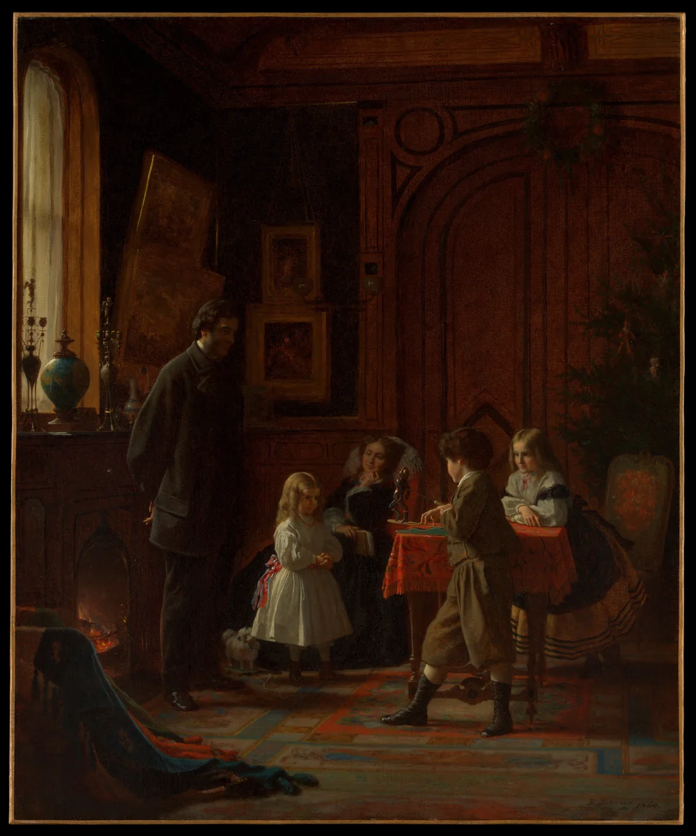 Christmas-Time, The Blodgett Family by Eastman Johnson, artwork, 1864