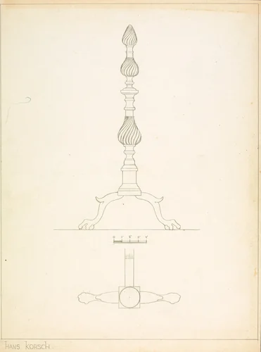 Andiron by Hans Korsch, index of american design, 1937