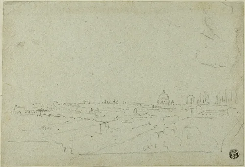 View of Saint Peter's from the Palace of the Caesars, with Circus Maximus Below by Richard Wilson, drawing, 1734-1782