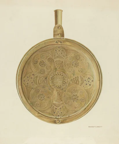 Warming Pan by Edward Jewett, index of american design, 1935-1942