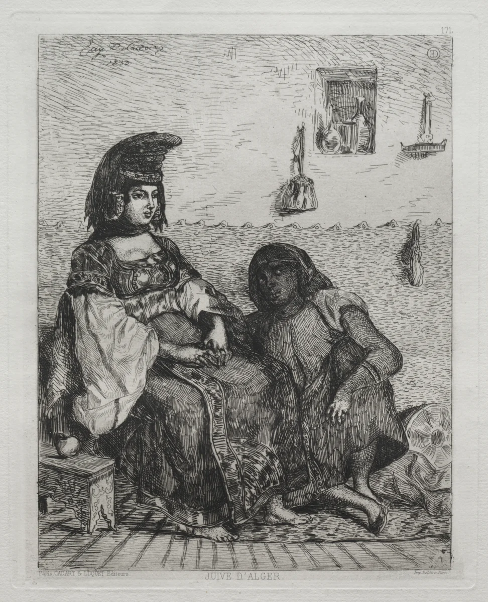 Jewish Woman of Algiers by Eugène Delacroix, print, 1833